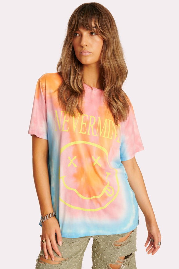 ONE TEASPOON Womens Nevermind Tie Dye Boyfriend Tee - Multi, WOMENS TEES & TANKS, OneTeaspoon, Elwood 101