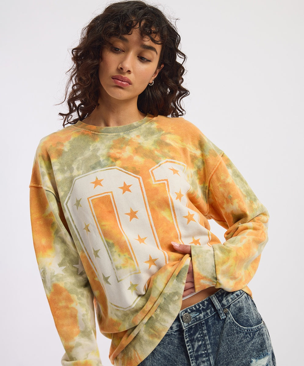 ONE TEASPOON Womens Varsity 01 Sweater in Tie dye, WOMENS KNITS & SWEATERS, OneTeaspoon, Elwood 101