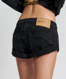 ONE TEASPOON Womens Double Black Bandit Low Waist Denim Shorts - Double Black, WOMENS SHORTS, OneTeaspoon, Elwood 101