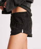 ONE TEASPOON Womens Double Black Bandit Low Waist Denim Shorts - Double Black, WOMENS SHORTS, OneTeaspoon, Elwood 101