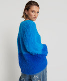 ONE TEASPOON Womens Fluffy Colour Blocked Sweater - Aqua, WOMENS KNITS & SWEATERS, OneTeaspoon, Elwood 101