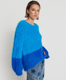 ONE TEASPOON Womens Fluffy Colour Blocked Sweater - Aqua, WOMENS KNITS & SWEATERS, OneTeaspoon, Elwood 101