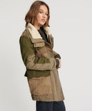 ONE TEASPOON Womens Khaki Patchworked Defender Coat - Khaki, WOMENS COATS & JACKETS, OneTeaspoon, Elwood 101