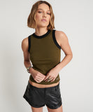 ONE TEASPOON Womens OTS Khaki 2 Tone Equipment Tank - Khaki -, WOMENS TEES & TANKS, OneTeaspoon, Elwood 101