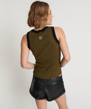 ONE TEASPOON Womens OTS Khaki 2 Tone Equipment Tank - Khaki -, WOMENS TEES & TANKS, OneTeaspoon, Elwood 101