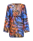 ONE TEASPOON Womens Tropical Chiffon Beach Cover Up Tie Top - Multi, WOMENS TOPS & SHIRTS, OneTeaspoon, Elwood 101