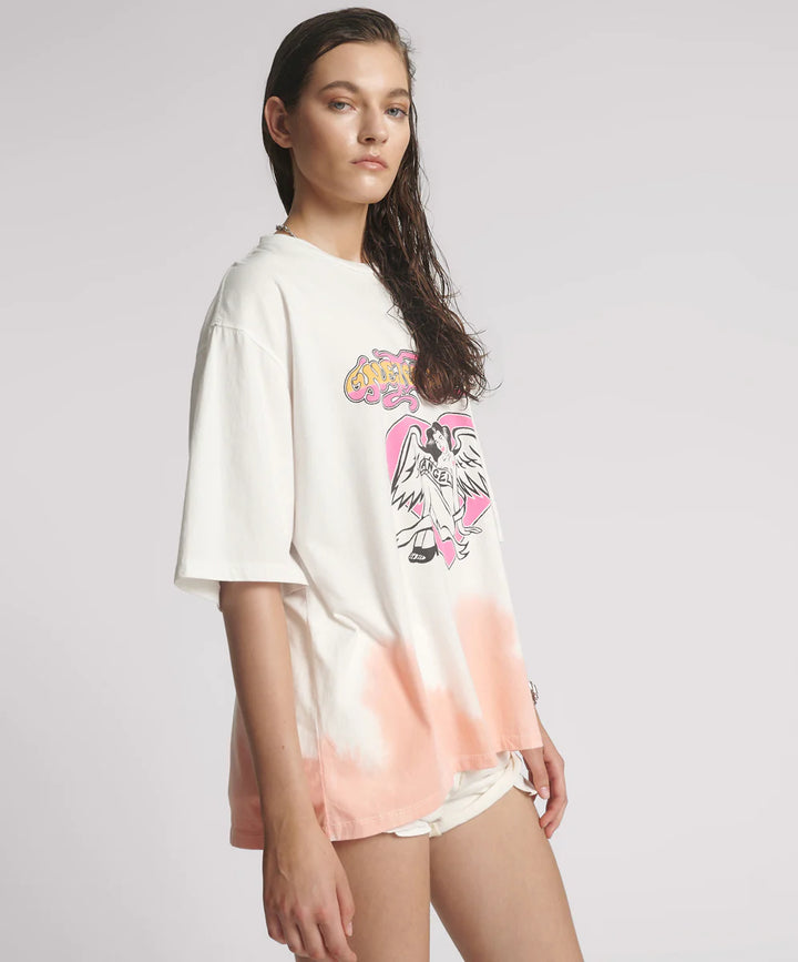 ONE TEASPOON Womens Angel Dip Dye Kobe Tee - Cream, WOMENS TEES & TANKS, OneTeaspoon, Elwood 101