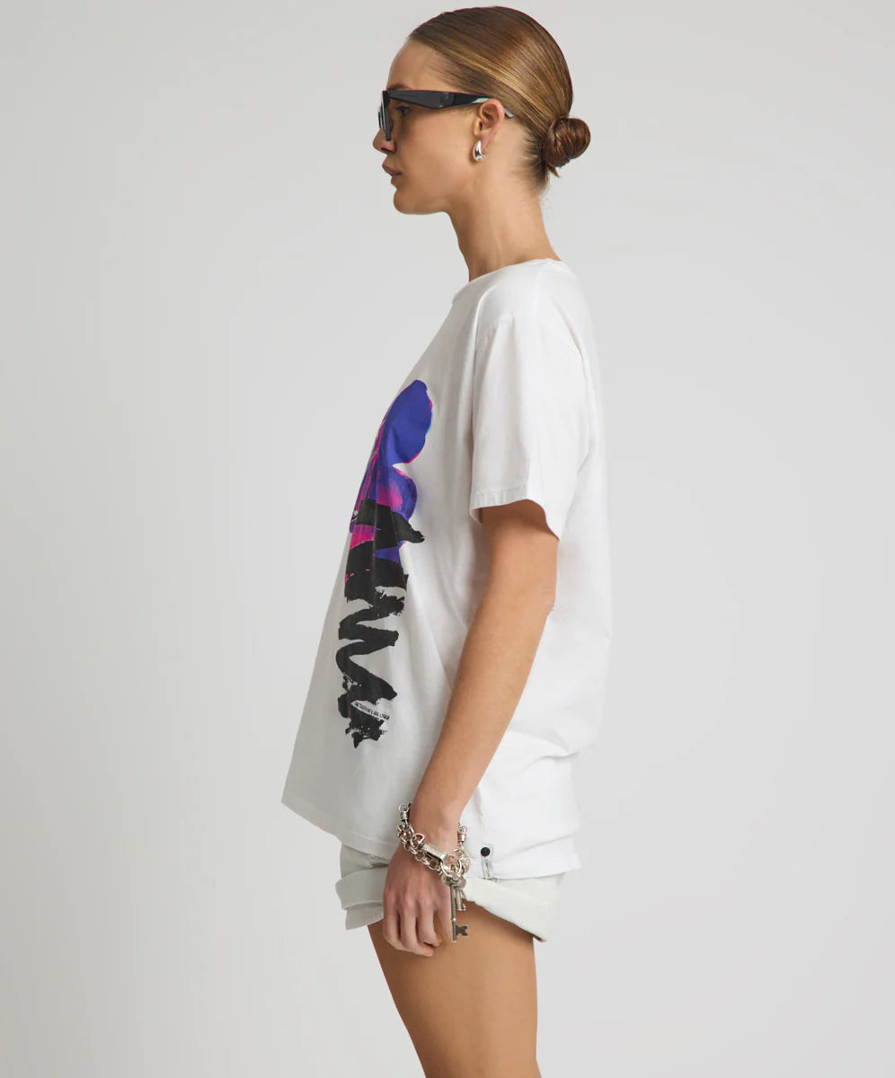 ONE TEASPOON Womens Art Boyfriend Tee in White