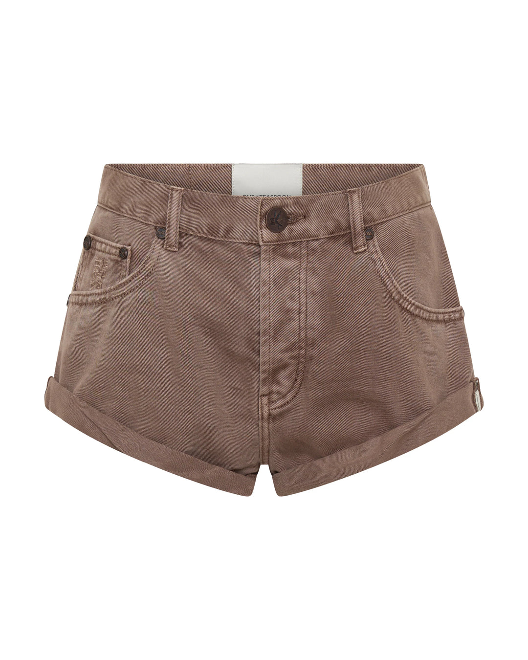 ONE TEASPOON Womens Bandits Low Waist Denim Shorts in Espresso Brown, WOMENS SHORTS, OneTeaspoon, Elwood 101