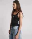 ONE TEASPOON Womens Black One Teaspoon Fine Rib Singlet - Black, WOMENS TEES & TANKS, OneTeaspoon, Elwood 101