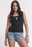ONE TEASPOON Womens Black One Teaspoon Fine Rib Singlet - Black, WOMENS TEES & TANKS, OneTeaspoon, Elwood 101