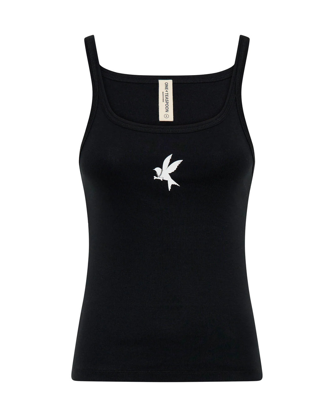 ONE TEASPOON Womens Black One Teaspoon Fine Rib Singlet - Black, WOMENS TEES & TANKS, OneTeaspoon, Elwood 101