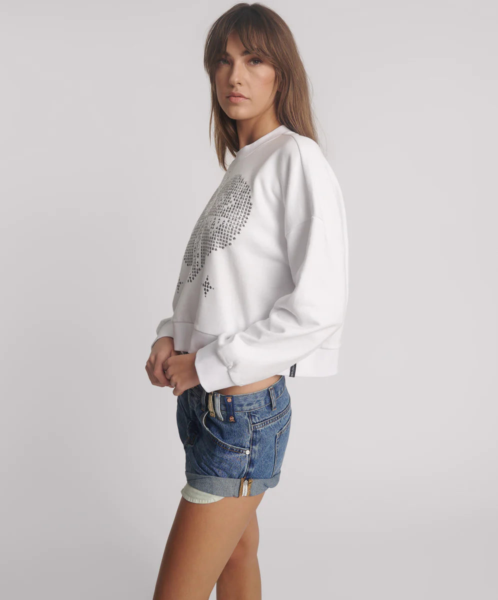 ONE TEASPOON Womens Blue Love Notched Bandit Low Waist Denim Shorts - Blue Love, WOMENS SHORTS, OneTeaspoon, Elwood 101