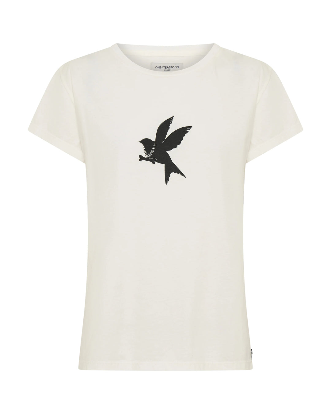 ONE TEASPOON Womens Classic Bird Tee in White