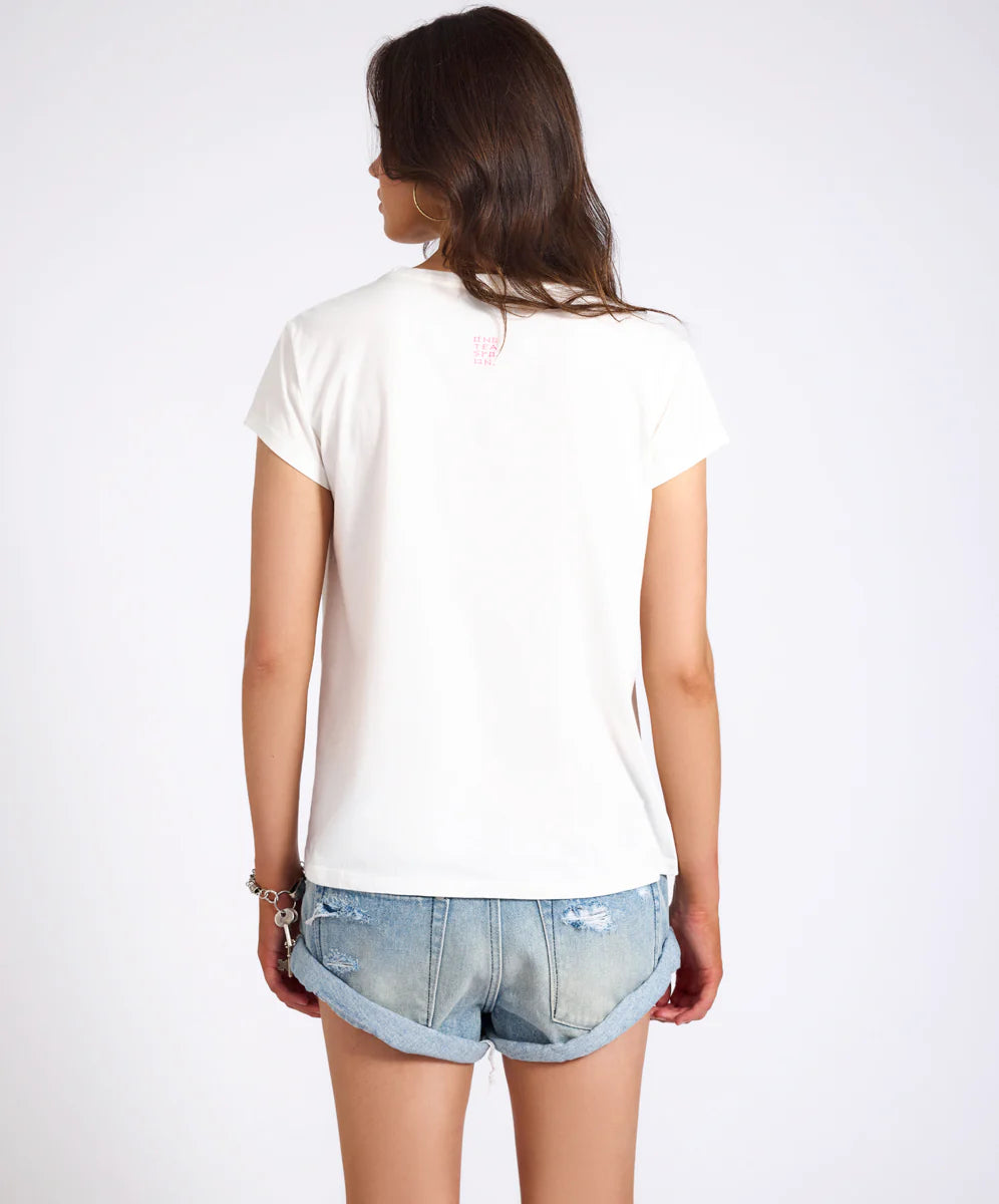 ONE TEASPOON Womens Classic Bird Tee in White