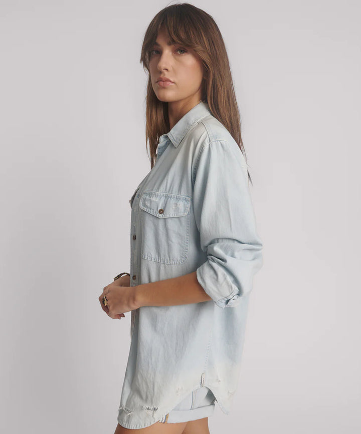 ONE TEASPOON Womens Classic Everyday Chambray Denim Shirt - Classic, WOMENS TOPS & SHIRTS, OneTeaspoon, Elwood 101