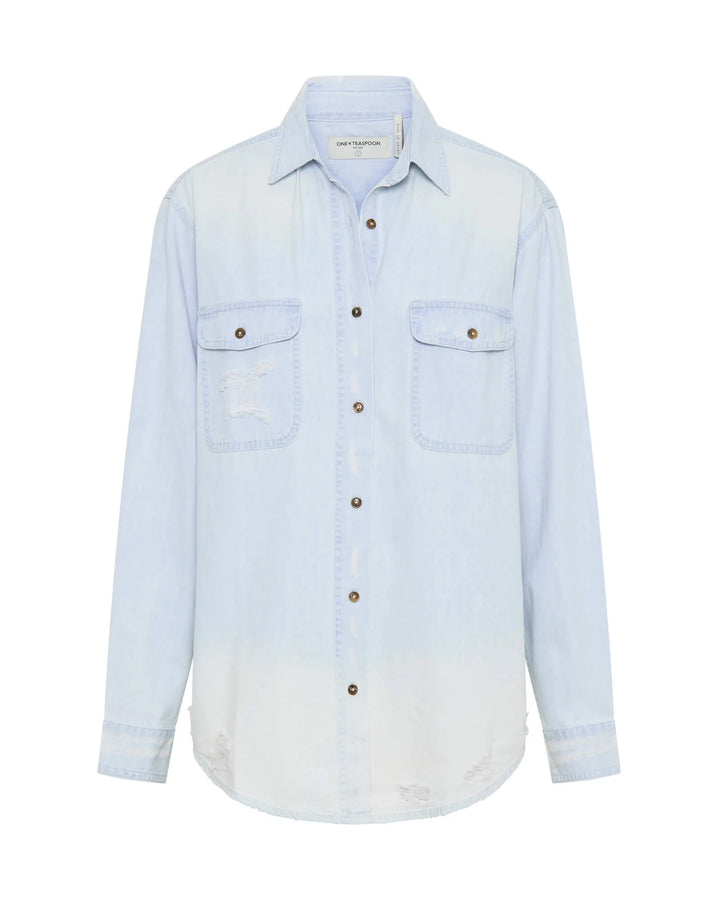 ONE TEASPOON Womens Classic Everyday Chambray Denim Shirt - Classic, WOMENS TOPS & SHIRTS, OneTeaspoon, Elwood 101