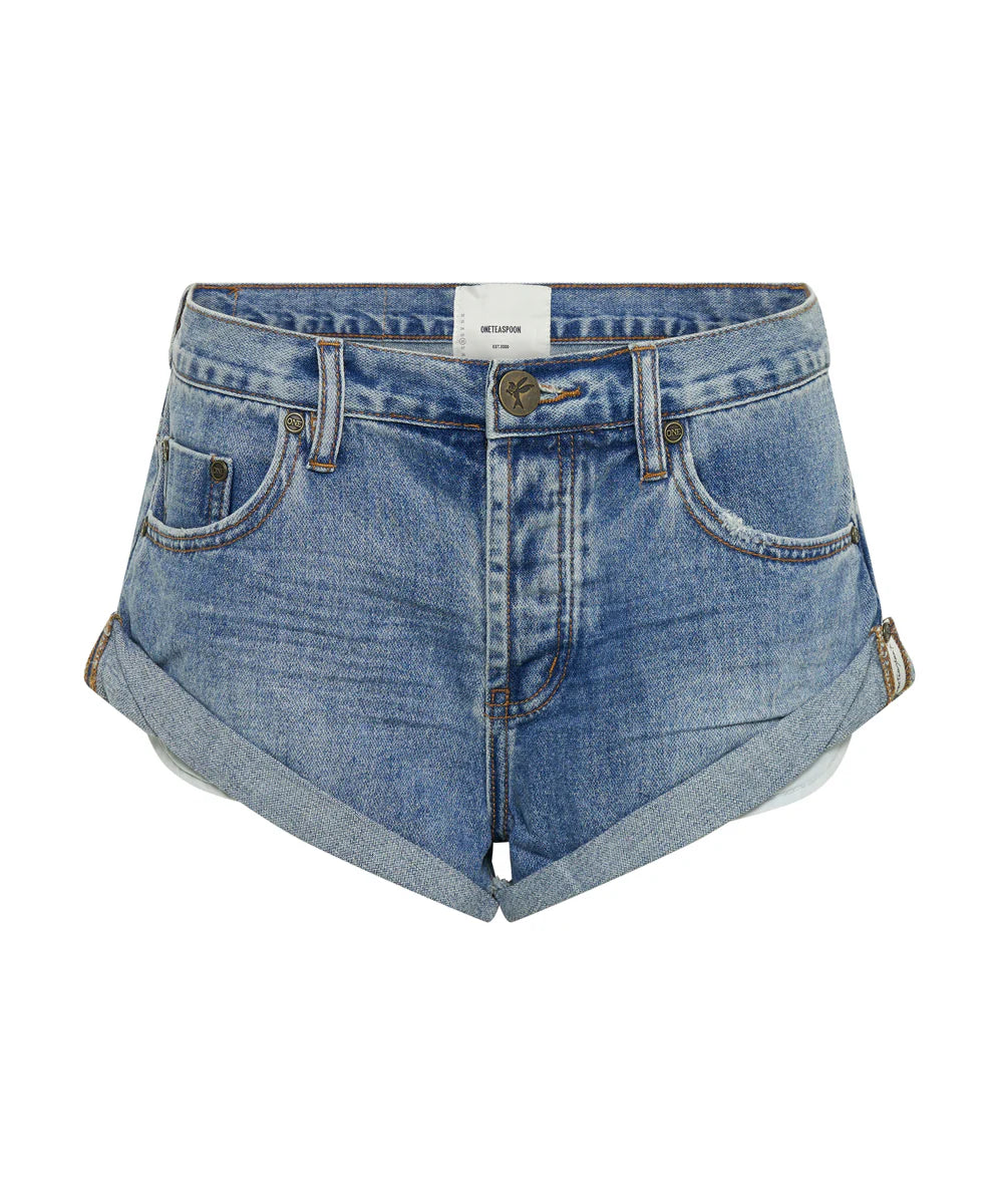 ONE TEASPOON Womens Cobaine Bandits Low Waist Denim Shorts - Cobaine, WOMENS SHORTS, OneTeaspoon, Elwood 101