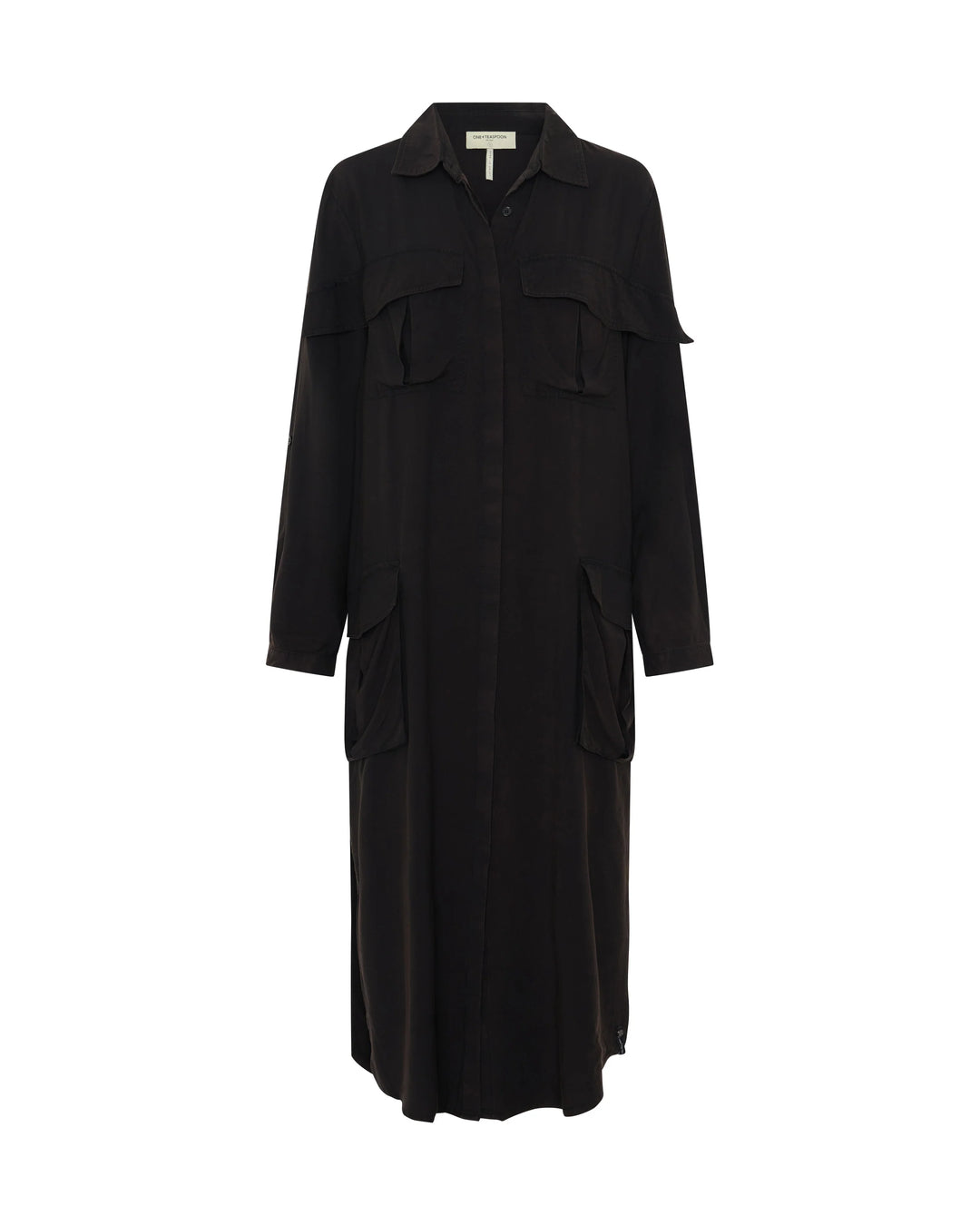 ONE TEASPOON Womens Crushed Midi Shirt Dress in Black, WOMENS DRESSES, OneTeaspoon, Elwood 101