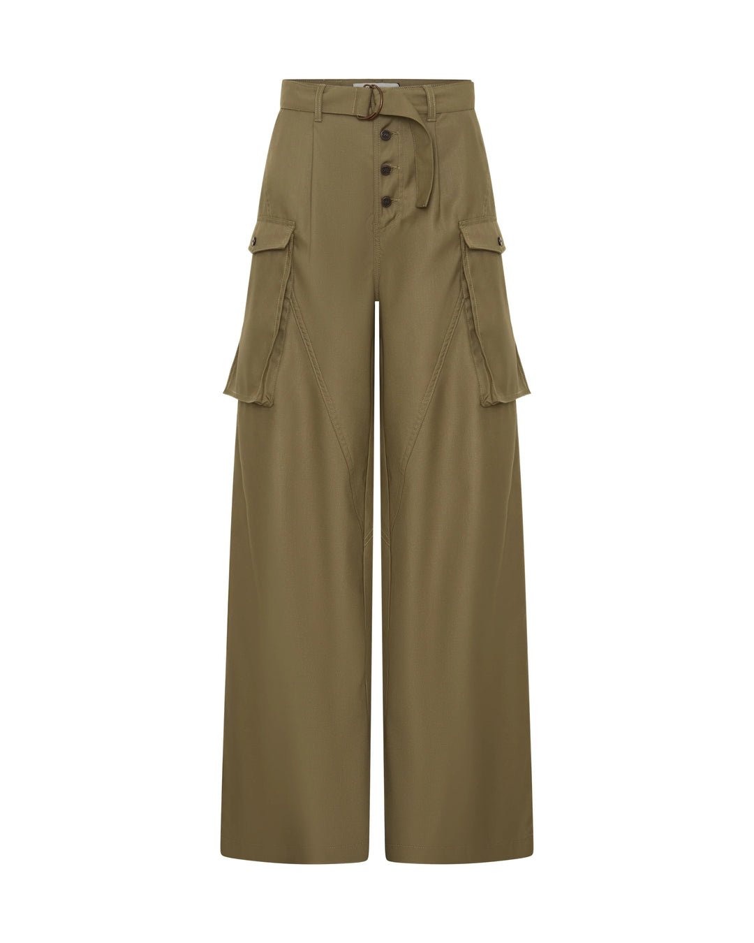 ONE TEASPOON Womens Elemental Tencel High Waist Cargo Pants in Khaki, WOMENS PANTS, OneTeaspoon, Elwood 101