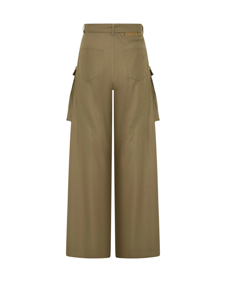 ONE TEASPOON Womens Elemental Tencel High Waist Cargo Pants in Khaki, WOMENS PANTS, OneTeaspoon, Elwood 101