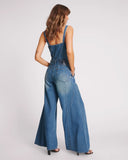 ONE TEASPOON Womens Gritty Blue Freida Fit n Flare Denim Jumpsuit - Gritty Blue, WOMENS JUMPSUITS & OVERALLS, OneTeaspoon, Elwood 101