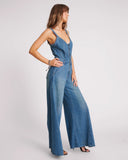 ONE TEASPOON Womens Gritty Blue Freida Fit n Flare Denim Jumpsuit - Gritty Blue, WOMENS JUMPSUITS & OVERALLS, OneTeaspoon, Elwood 101