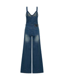 ONE TEASPOON Womens Gritty Blue Freida Fit n Flare Denim Jumpsuit - Gritty Blue, WOMENS JUMPSUITS & OVERALLS, OneTeaspoon, Elwood 101