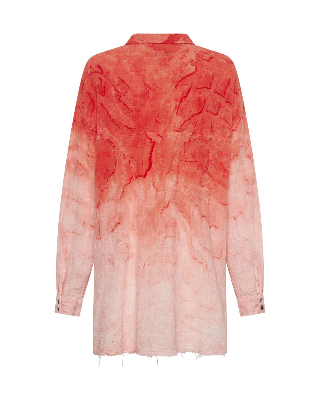 ONE TEASPOON Womens Hand Painted Sunset Muslin Longline Shirt - Coral, WOMENS TOPS & SHIRTS, OneTeaspoon, Elwood 101