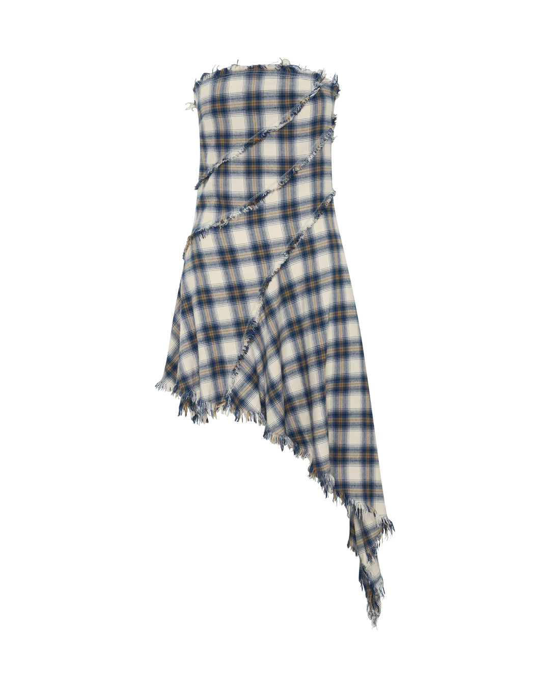 ONE TEASPOON Womens Heart Of Glass Asymmetrical Flannel Mini Dress in Blue & White Check, WOMENS DRESSES, OneTeaspoon, Elwood 101
