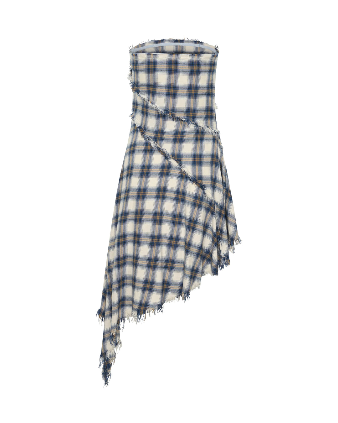 ONE TEASPOON Womens Heart Of Glass Asymmetrical Flannel Mini Dress in Blue & White Check, WOMENS DRESSES, OneTeaspoon, Elwood 101