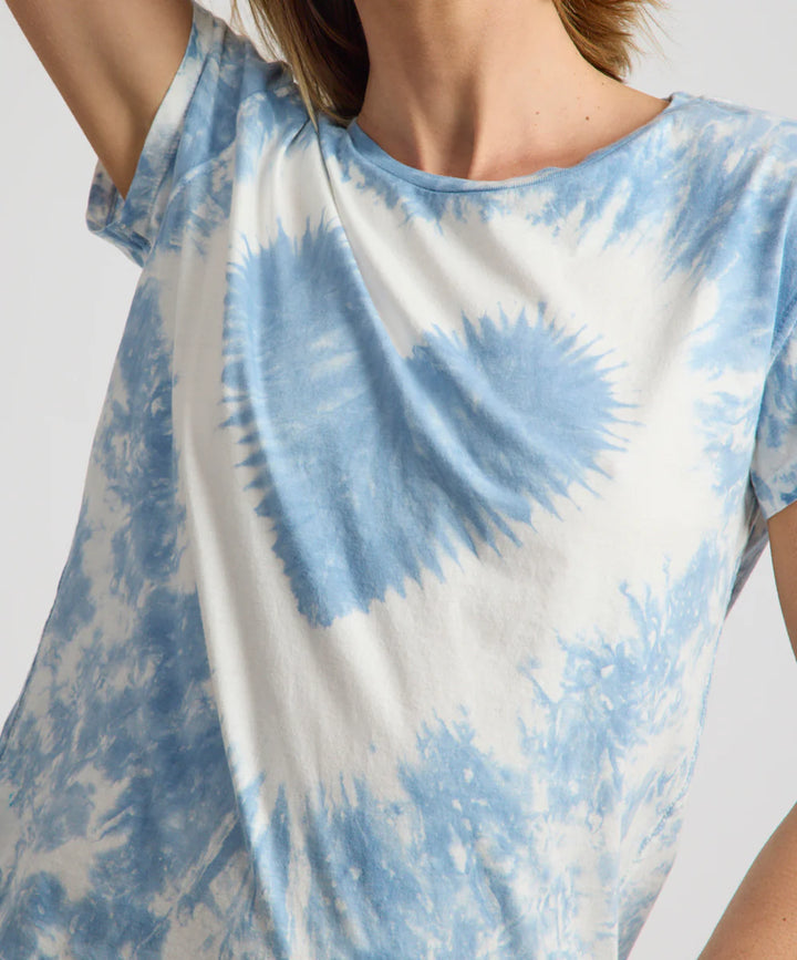ONE TEASPOON Womens Heart Tie Dye Classic Tee in Faded Blue, WOMENS TEES & TANKS, OneTeaspoon, Elwood 101