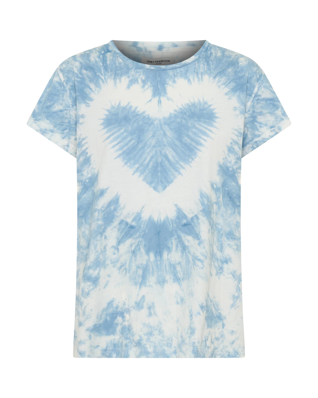 ONE TEASPOON Womens Heart Tie Dye Classic Tee in Faded Blue, WOMENS TEES & TANKS, OneTeaspoon, Elwood 101