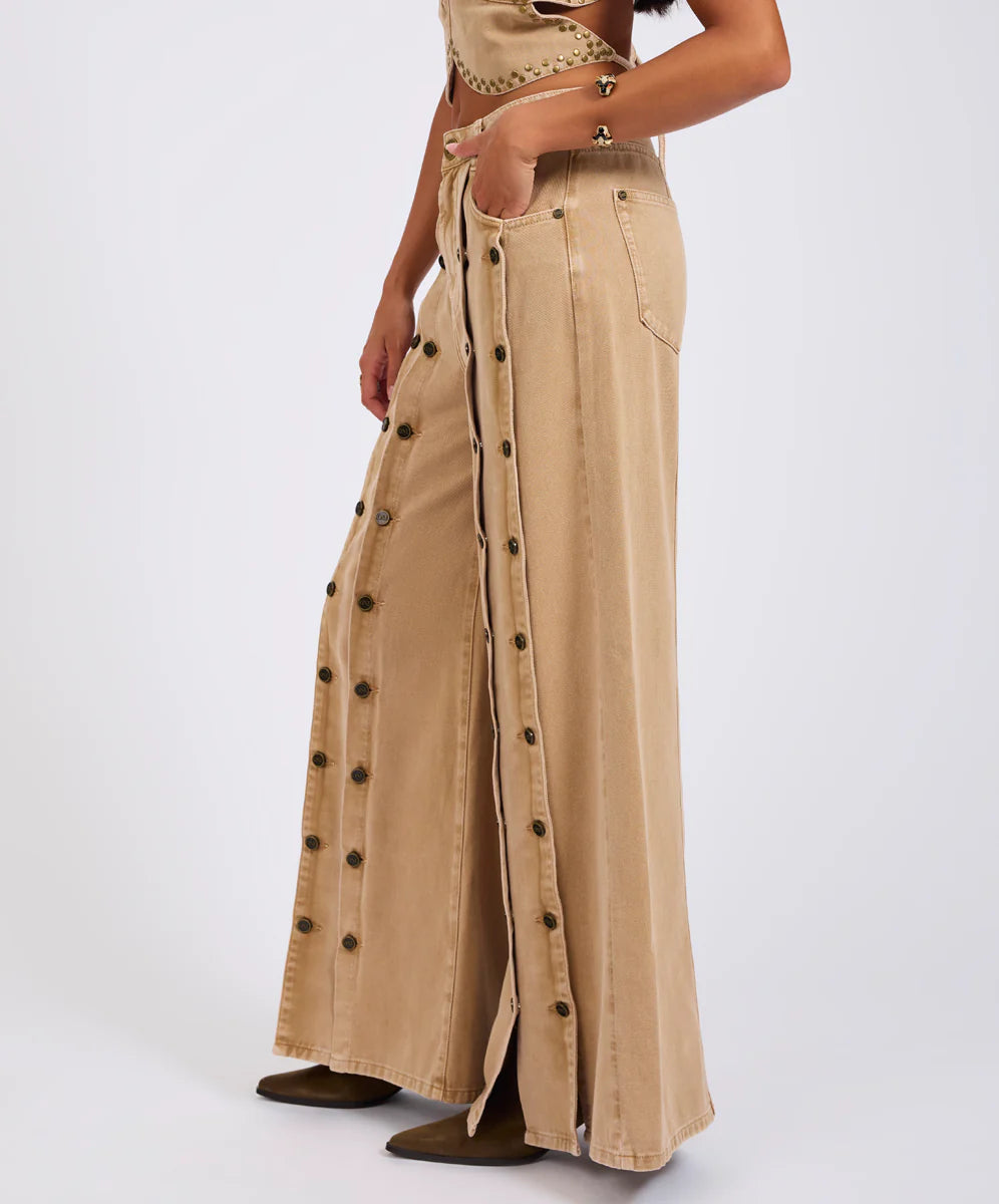 ONE TEASPOON Womens Hollywoods High Waist Wide Leg Denim Jeans in Warm Tan, WOMENS DENIM, OneTeaspoon, Elwood 101