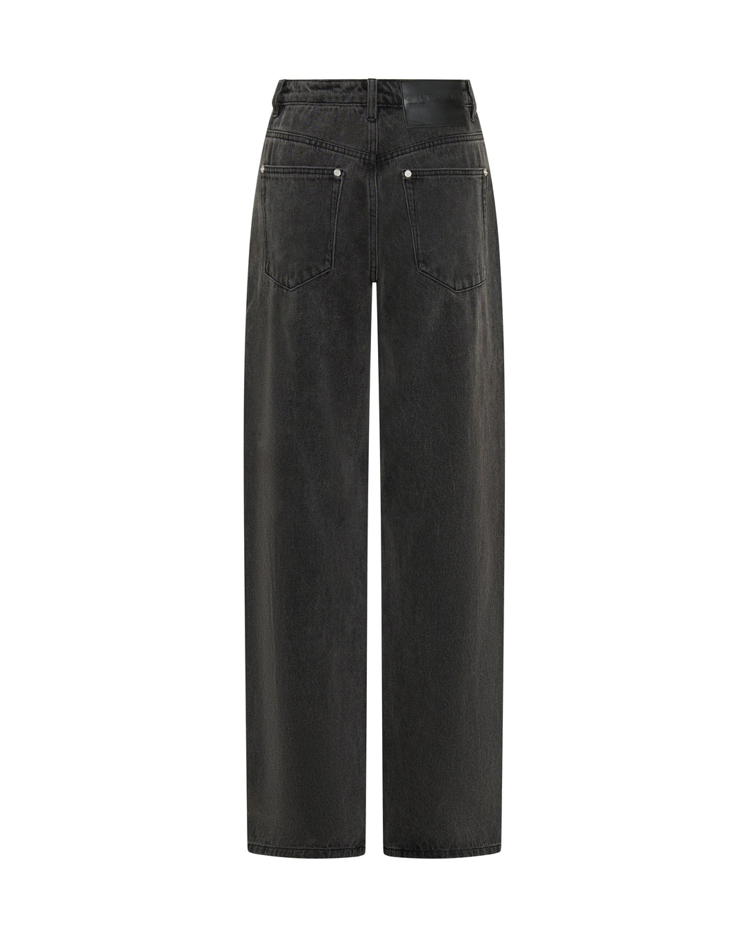 ONE TEASPOON Womens Jackson Mid Waist Wide Leg Studded Denim Jeans in Black