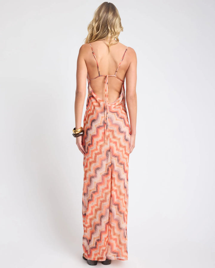 ONE TEASPOON Womens Jagger Sheer Slip Maxi Dress in Sunset Chevron Print, WOMENS DRESSES, OneTeaspoon, Elwood 101