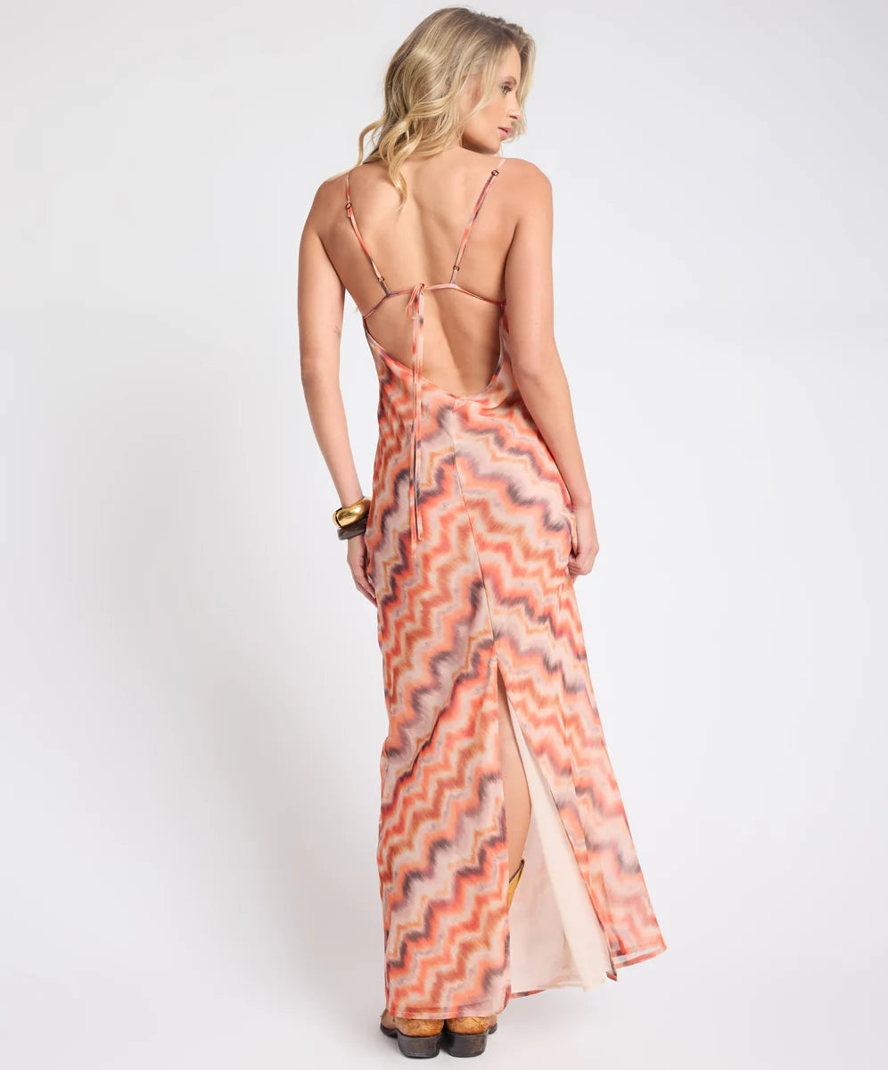ONE TEASPOON Womens Jagger Sheer Slip Maxi Dress in Sunset Chevron Print, WOMENS DRESSES, OneTeaspoon, Elwood 101