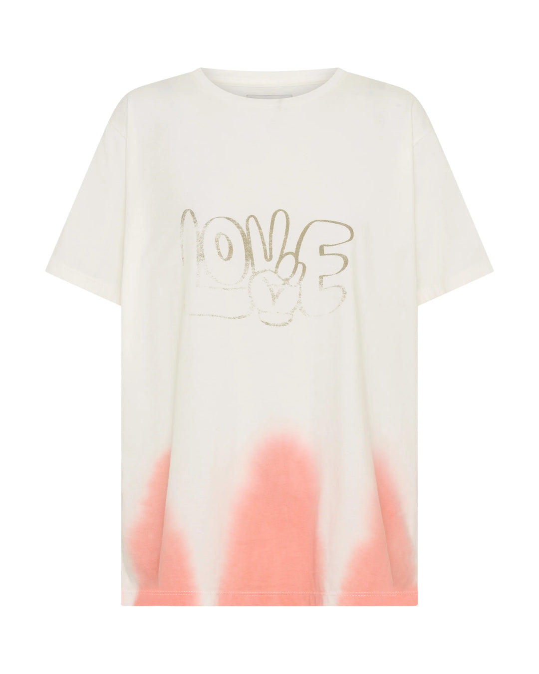 ONE TEASPOON Womens Love Dip Dye Boyfriend Tee in White