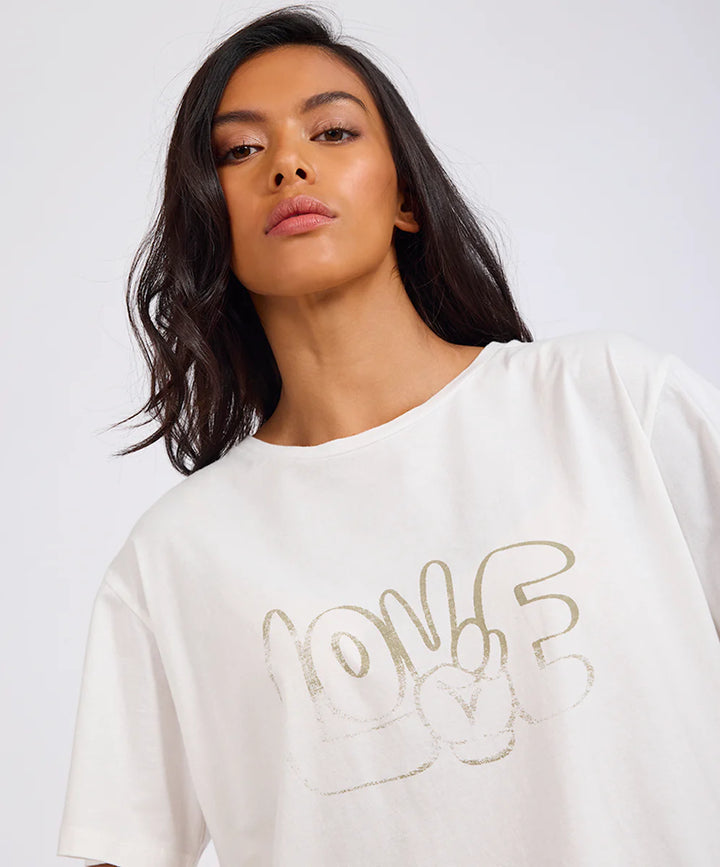 ONE TEASPOON Womens Love Dip Dye Boyfriend Tee in White