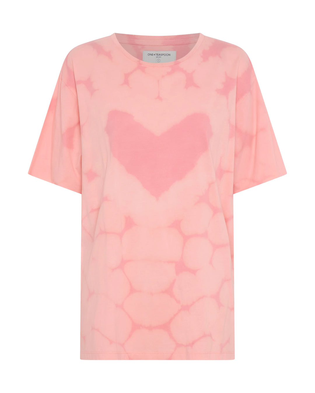 ONE TEASPOON Womens Love Sweat Tie Dye Boyfriend Tee - Pale Pink, WOMENS TEES & TANKS, OneTeaspoon, Elwood 101