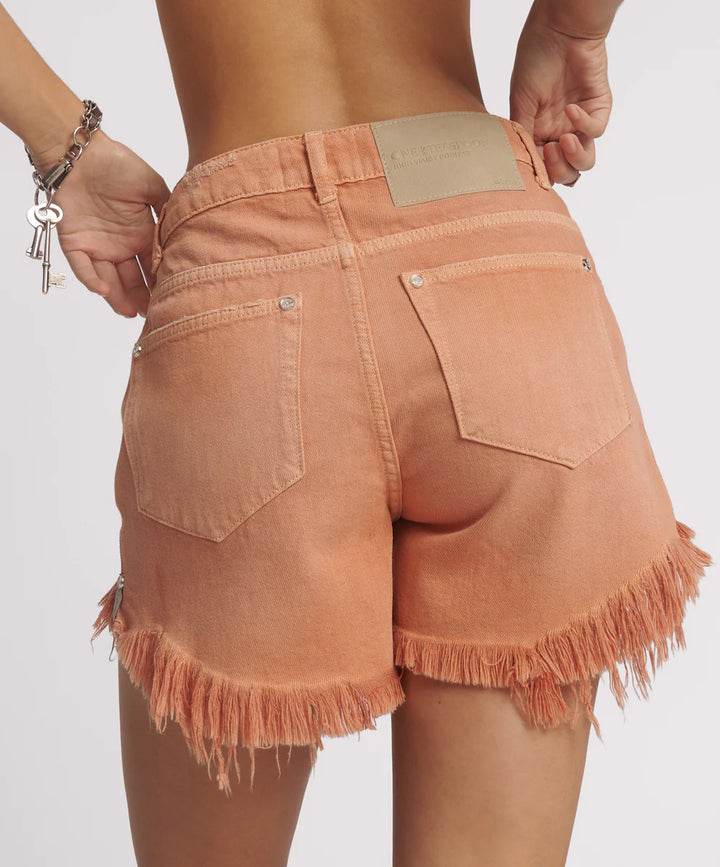ONE TEASPOON Womens Malta Bonitas High Waist Denim Shorts - Orange, WOMENS SHORTS, OneTeaspoon, Elwood 101