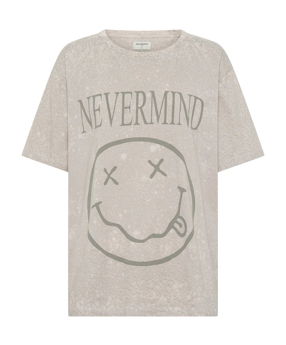 ONE TEASPOON Womens Nevermind Hand Dyed Raindrop Boyfriend Tee - Stone, WOMENS TEES & TANKS, OneTeaspoon, Elwood 101