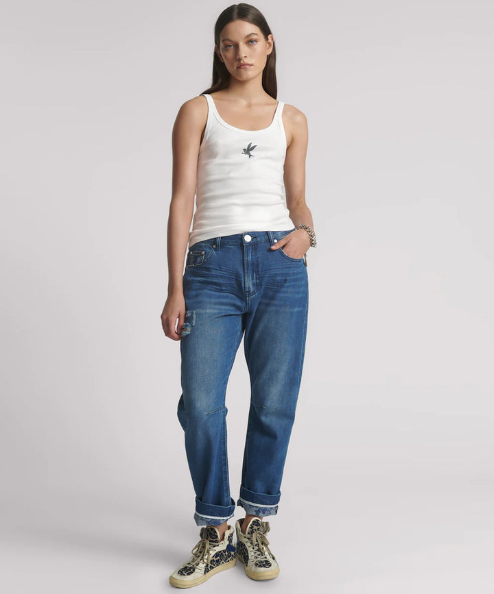 ONE TEASPOON Womens One Teaspoon Fine Ribbed Singlet in White