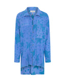 ONE TEASPOON Womens Polka Star Muslin Longline Shirt - Blue, WOMENS TOPS & SHIRTS, OneTeaspoon, Elwood 101