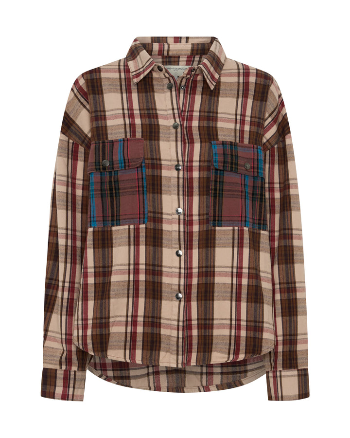 ONE TEASPOON Womens Prairie Check Daria Shirt in Sand Check, WOMENS TOPS & SHIRTS, OneTeaspoon, Elwood 101