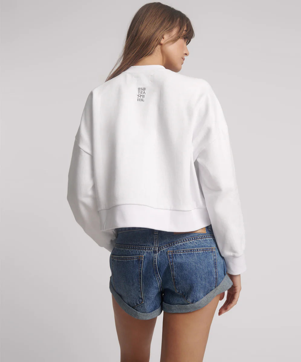 ONE TEASPOON Womens Studded Heart Cropped Sweater - White, WOMENS KNITS & SWEATERS, OneTeaspoon, Elwood 101