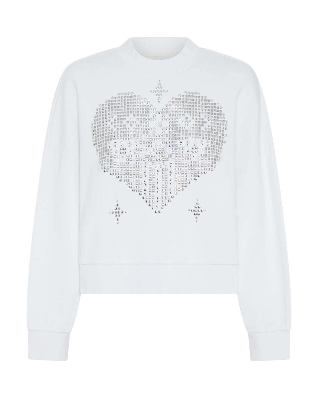 ONE TEASPOON Womens Studded Heart Cropped Sweater - White, WOMENS KNITS & SWEATERS, OneTeaspoon, Elwood 101