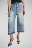 ONE TEASPOON Womens Sunset Blue 720's Mid Waist Long Length Denim Shorts - Sunset Blue, WOMENS SHORTS, OneTeaspoon, Elwood 101