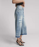 ONE TEASPOON Womens Sunset Blue 720's Mid Waist Long Length Denim Shorts - Sunset Blue, WOMENS SHORTS, OneTeaspoon, Elwood 101