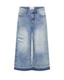 ONE TEASPOON Womens Sunset Blue 720's Mid Waist Long Length Denim Shorts - Sunset Blue, WOMENS SHORTS, OneTeaspoon, Elwood 101